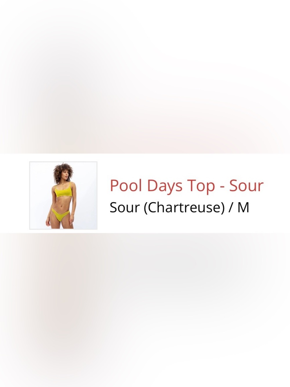 Left on Friday - Pool Days Top in Sour (Chartreuse) (M)